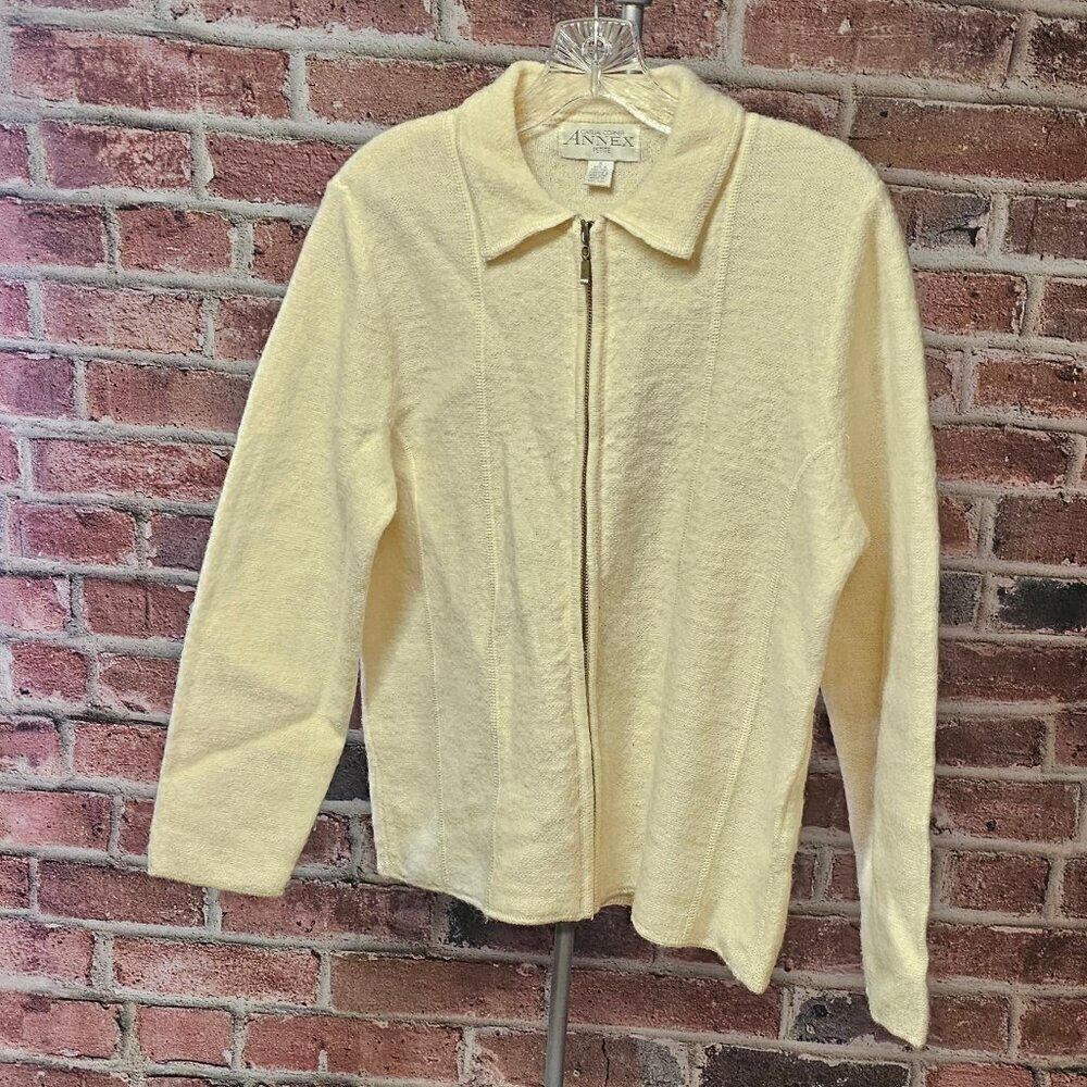 Women's CASUAL CORNER ANNEX Petite Zip Up Cardigan Sweater Medium Vintage